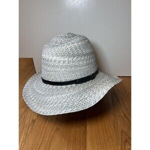 August Hat Company Hat Fedora Womens Medium Wide Brim Straw Summer Sun NEW